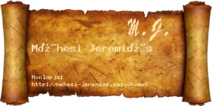 Méhesi Jeremiás névjegykártya
